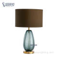 Blase Asche Blue Glass Lampe Basistischlampe